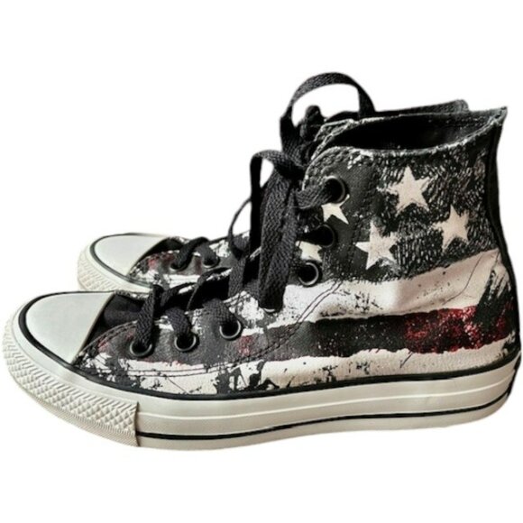 Converse Unisex Chuck Taylor All Star Flag Hi Top - White/Chili Pepper/Navy - 7 - Picture 3 of 15